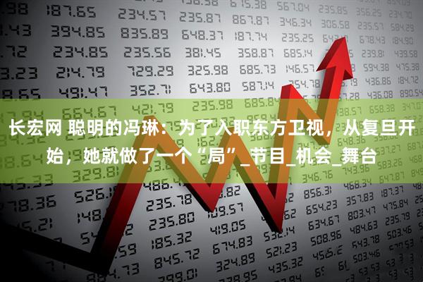长宏网 聪明的冯琳：为了入职东方卫视，从复旦开始，她就做了一个“局”_节目_机会_舞台
