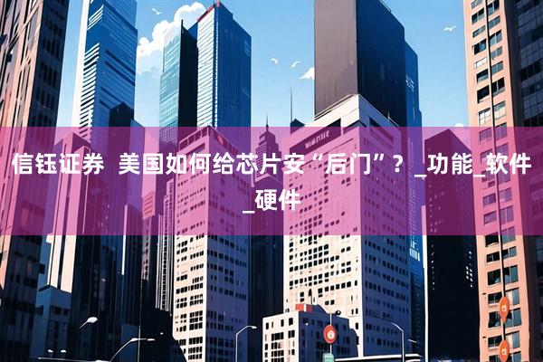 信钰证券  美国如何给芯片安“后门”？_功能_软件_硬件